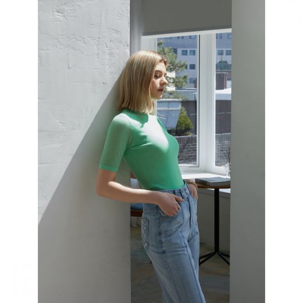 [エゴイスト] スリットポイントショートスリーブプルオーバー EN2KH461ニット