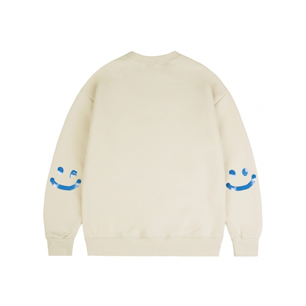 グレイバーエルボースカイクラウドドローイングスマイルスウェットシャツクリーム