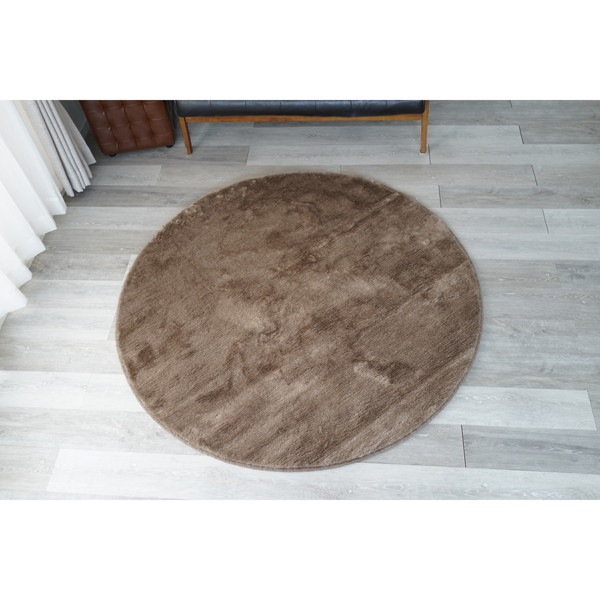 スミノエ 防炎消臭 ラグ Mラックスファー 100100cm ブラウン メーカー直送