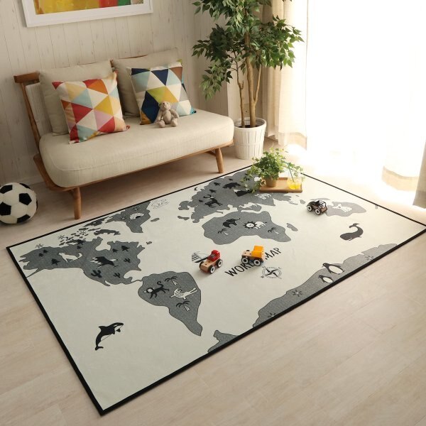 ラグ キッズ ワールドマップ 130190cm
