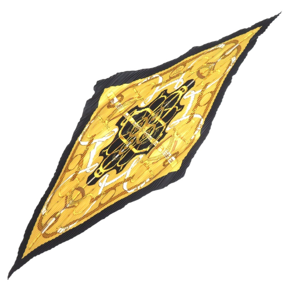 美品 プリーツ ロサンジュ スカーフ シルク ブラック 0199【中古】 レディース 15,476円