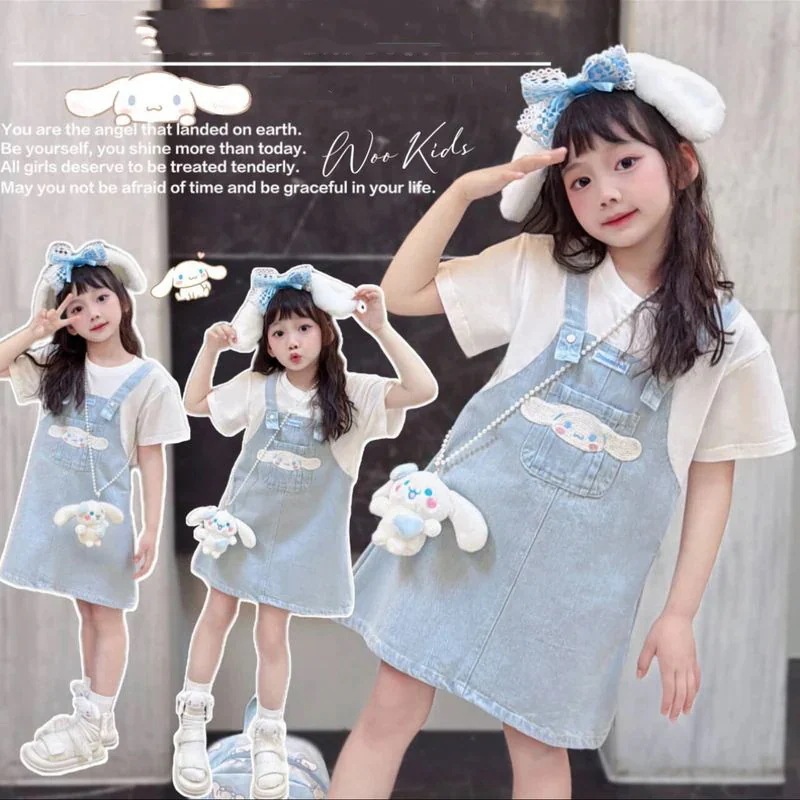 【10点セット】シナモロールキャラクター 春夏 キッズtシャツ デニム ワンピース ブラウフェイクインナー 上着 半袖Tシャツ 子供服 ベビーワンピース韓国ファッション デニムワンピース58 24,467円