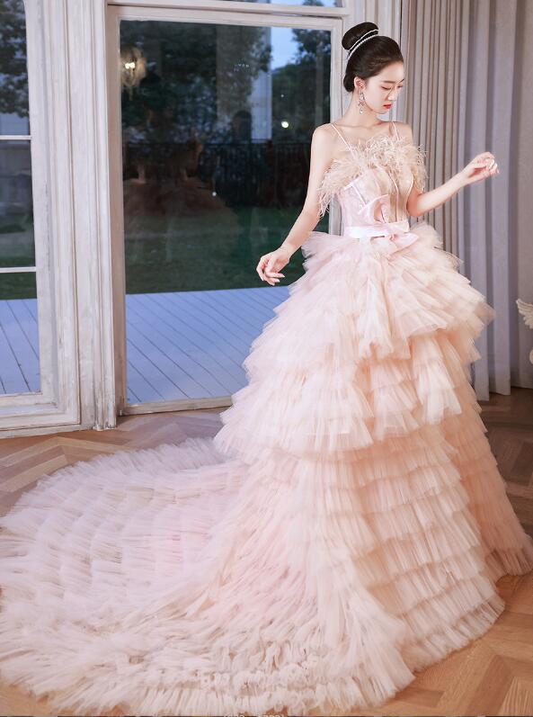 前撮りドレス 後撮り 高級感 ウェディングドレス 可愛い お姫様 ロング ワンピース 結婚式ドレス 多重チュール 二次会ドレス 披露宴 花嫁ドレス きれいめ フォトウェディング撮影 パーティードレス