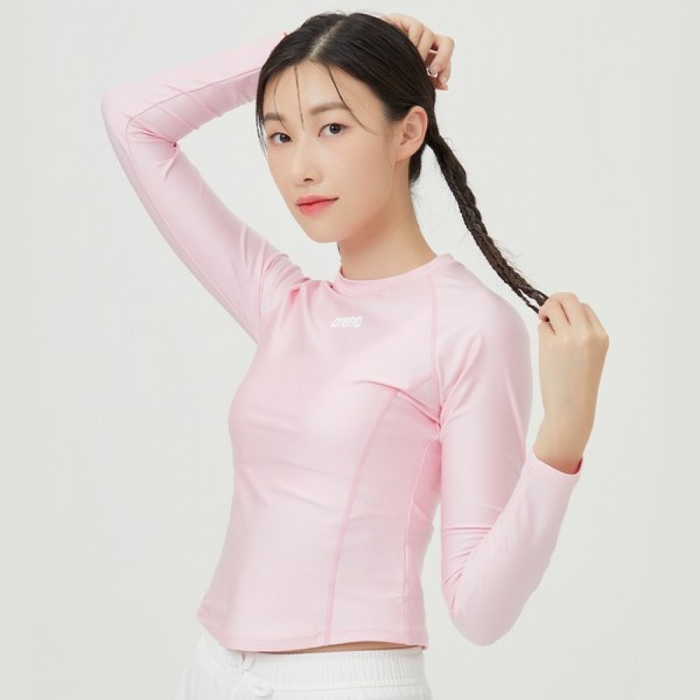 [アリーナ公式] ニューウェーブレギュラーフィットセミクロップラッシュガード A4BL1QR46PNK