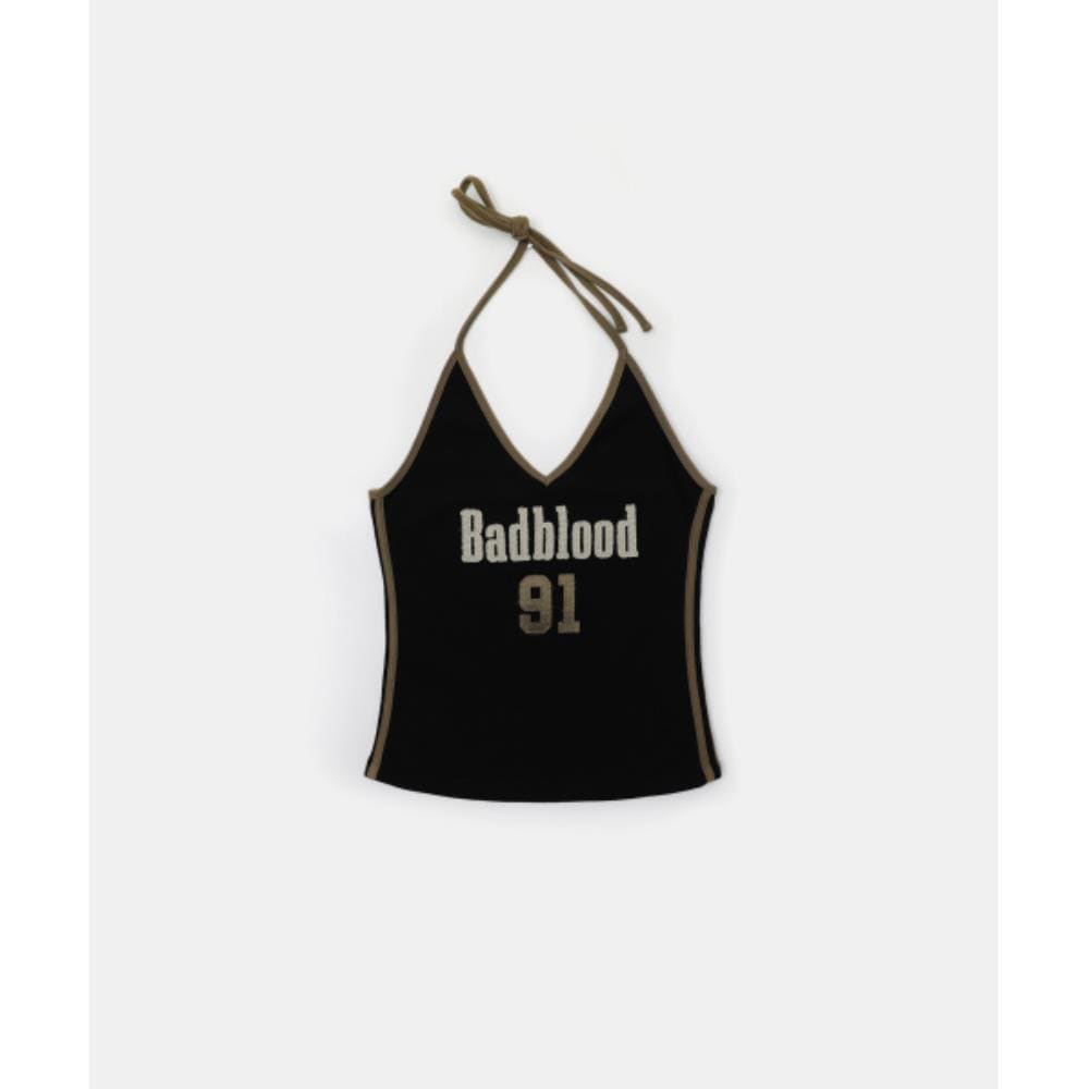 BADBLOOD vintage club halter tank black w-tnk25-025