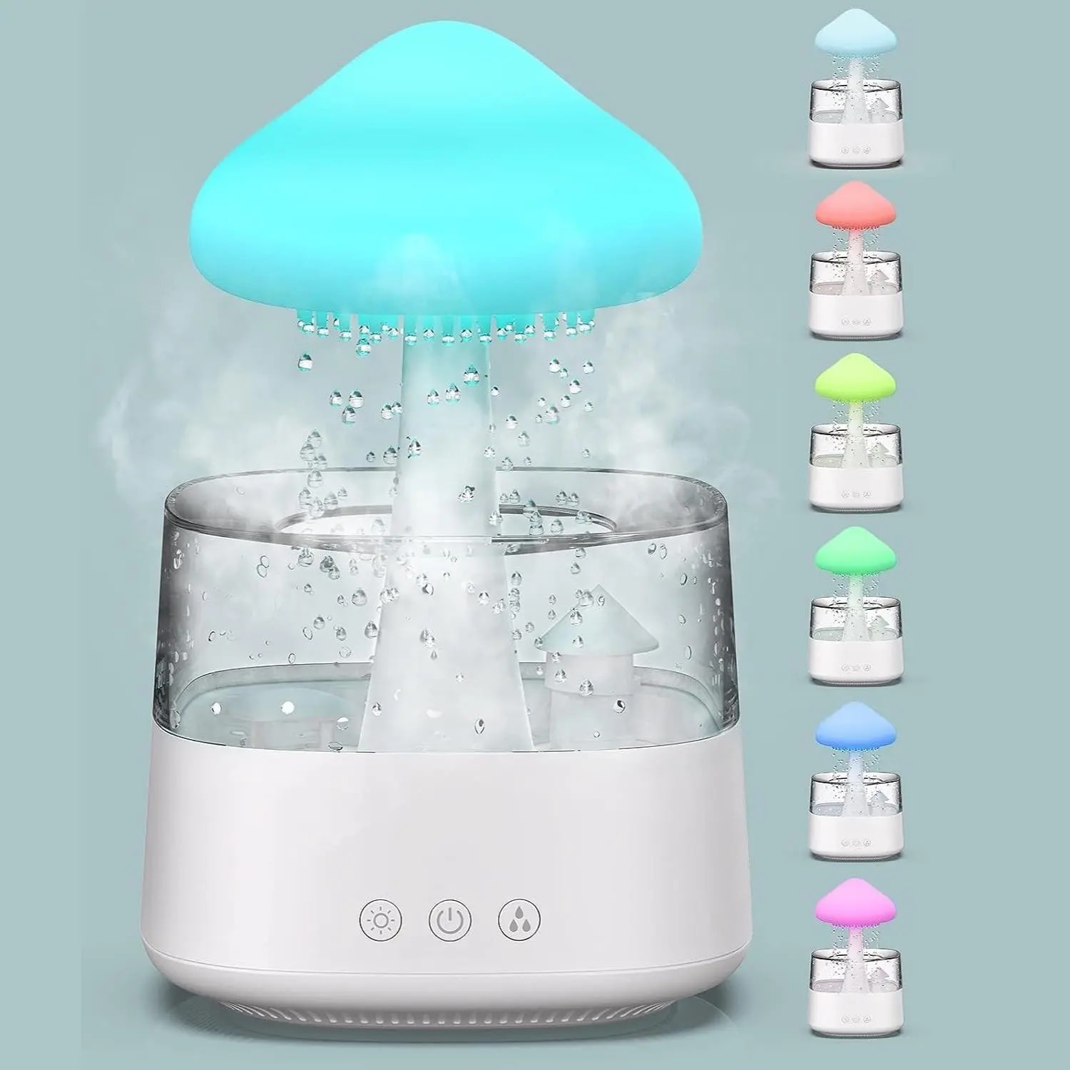 きのこデザイン加湿器レインクラウド加湿器ライト付きUSB電源デスクトップ用加湿器寝室用ナイトライト加湿器家庭用電化製品