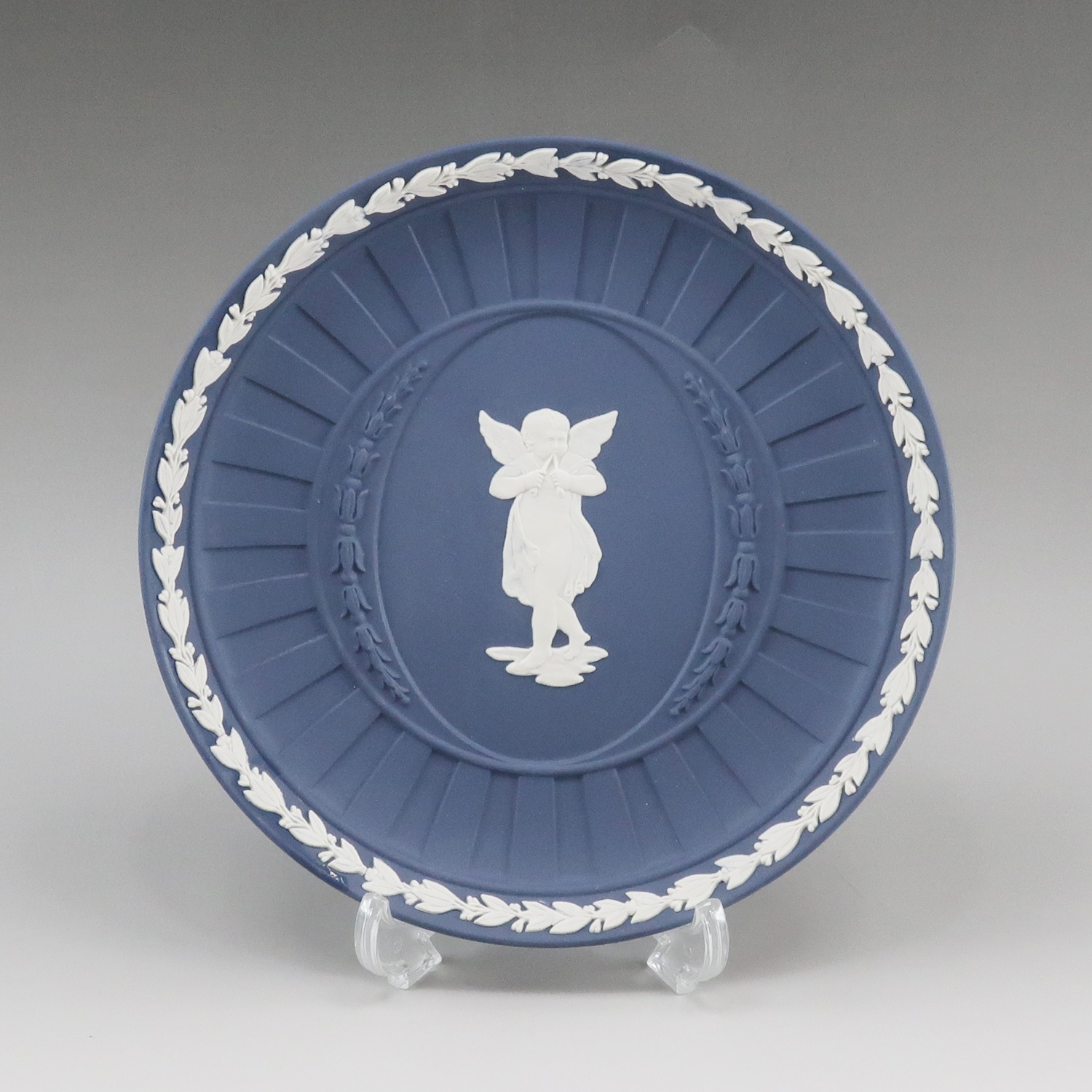 ジャスパー ポートランドブルー 飾り皿 プレート 置物 オブジェ _ 未使用 Sランク