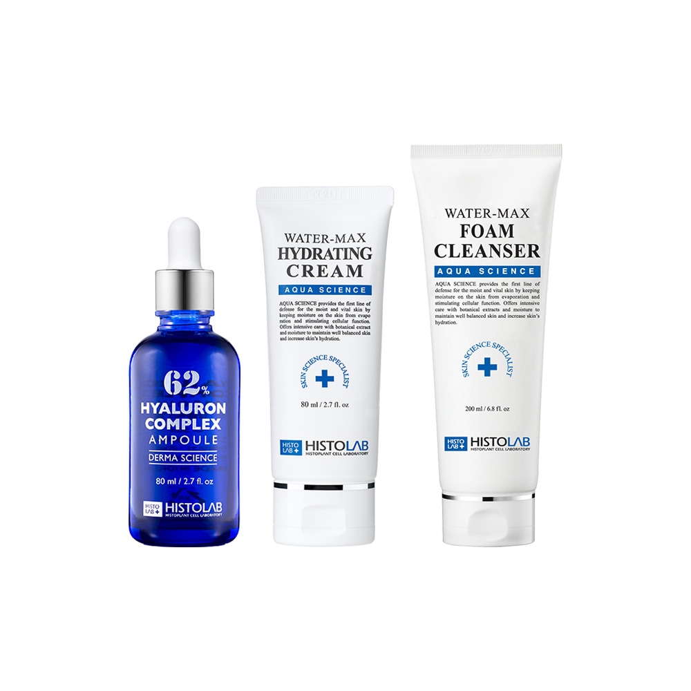[限定数量水分ケア]ヒストラップ ヒアルロンコンプレックス アンプル 62% 80ml + ウォーターマックス フォームクレンザー 200ml + ウォーターマックスクリーム 80ml (賞味期限の確