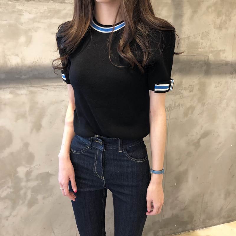 クーポン有リボン サマーニット トップス レディース ニット 春 夏 秋 半袖 ラウンドネック 立体的 ブラック 黒 ホワイト 白 S M L XL LL オフィス 学校 パーティー 旅行 ホテル レ 5,204円