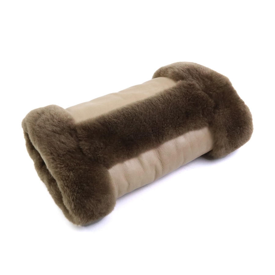 エルメス HERMES 手袋 ハンドマフ ハンドウォーマー レザー/ファー ブラウン レディース e58922f