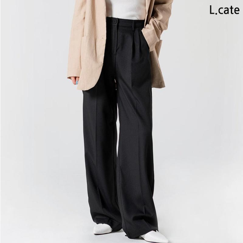 女性用パンツLDM379 女性用ピンタックワイド楽ちんパンツ 女性ファッション
