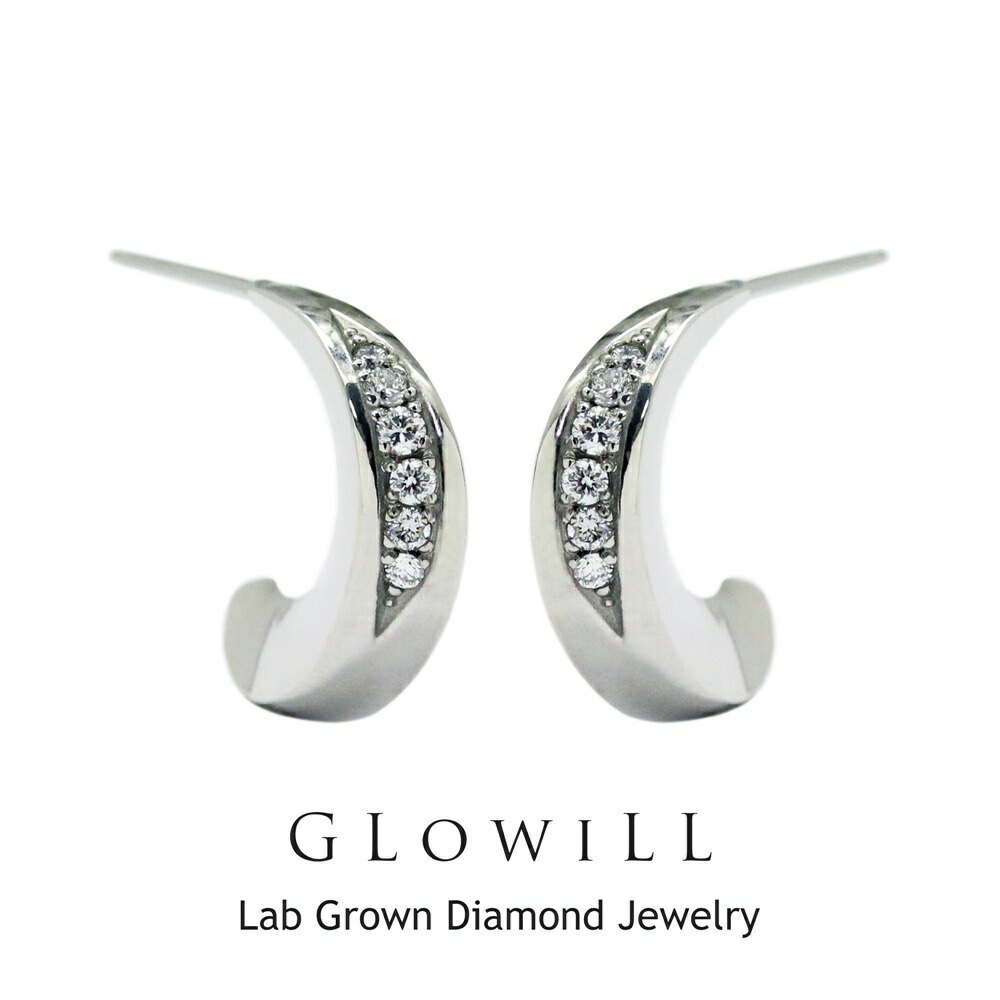 グローウィル ピアス レディース シンプル おしゃれ プレゼント かわいい 大人 女性 誕生日 両耳ピアス ステンレス ラボグロウン ダイヤモンド 結婚祝い 結婚記念日 母 妻 彼女 女友達 ギフト