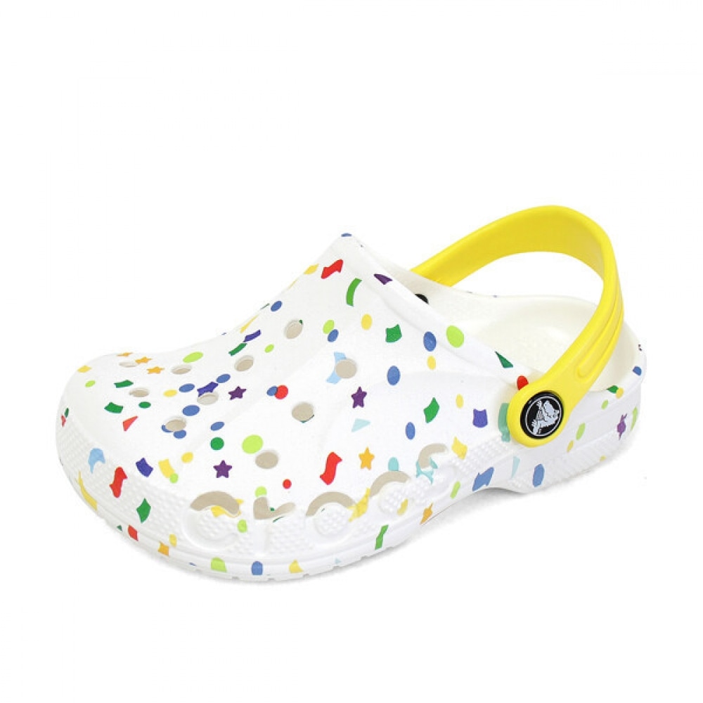Crocs Baya 季節限定プリント K 女性用子供用ジュニアクロッグサンダルスリッパアクアシューズホワイト
