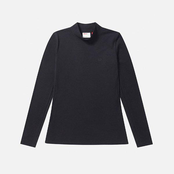 女性モックネック長袖Tシャツ W243002GTL92BLK