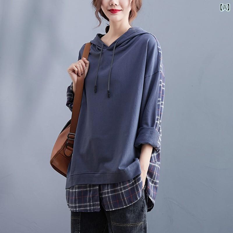 レディース パーカー 婦人服 文学 長袖 フード付き スウェットシャツ 女性 秋 多目的 トップス