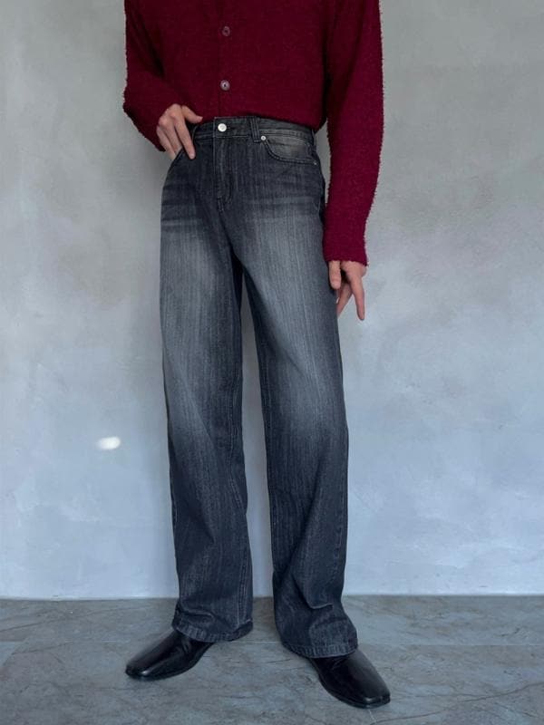 699番 ワイドジーンズ ブラックデニム