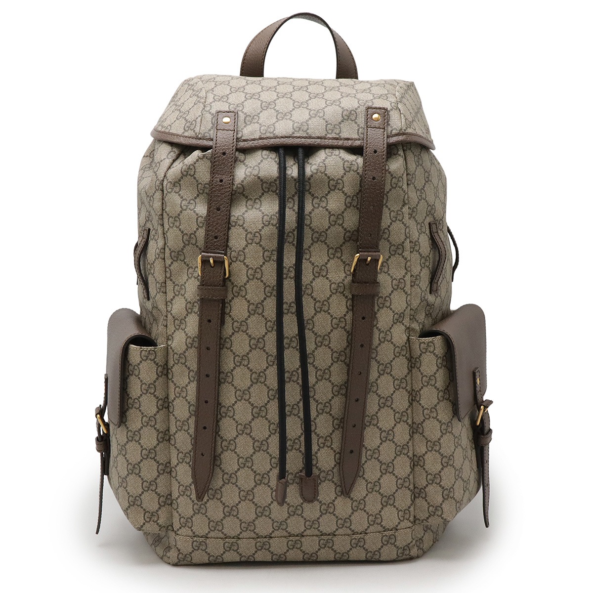 GGスプリーム シェリーライン バックパック リュックサック ベージュ ブラウン PVC レザー 46002