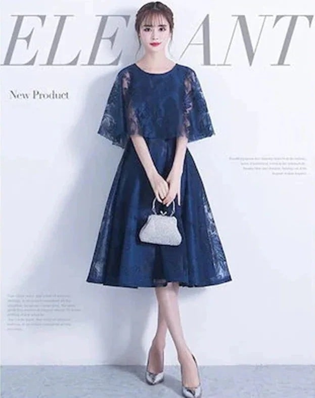 パーティードレス 10代 20代 30代40代 ワンピース おしゃれ フォーマル お呼ばれ シフォン マキシ キャバ 秋冬 カラードレス 結婚式 成人式 花柄レース 膝丈