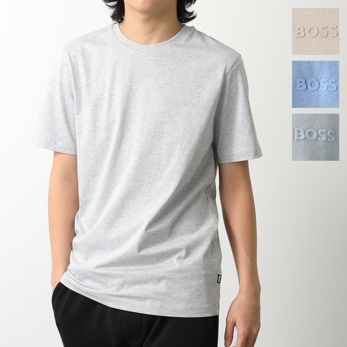 HUGO BOSS ヒューゴボス Tシャツ 50468347 半袖 クルーネック カットソー コットンジャージー プリントロゴ カラー4色