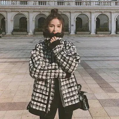 グレンチェック チェスターコー今週の割引は 25% オフですト コート レディース 冬 千鳥柄コート 中綿コート 裏ボア 裏起毛qoo10