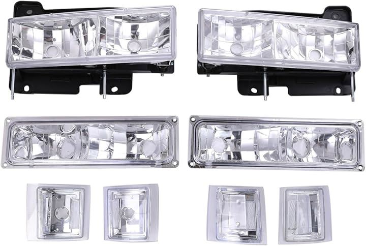 互換品シボレー タホ サバーバン クリスタル ヘッドライト コーナーランプ ウインカー 左右セット C1500 C2500 C3500 K1500 K2500 K3500 等 社外品
