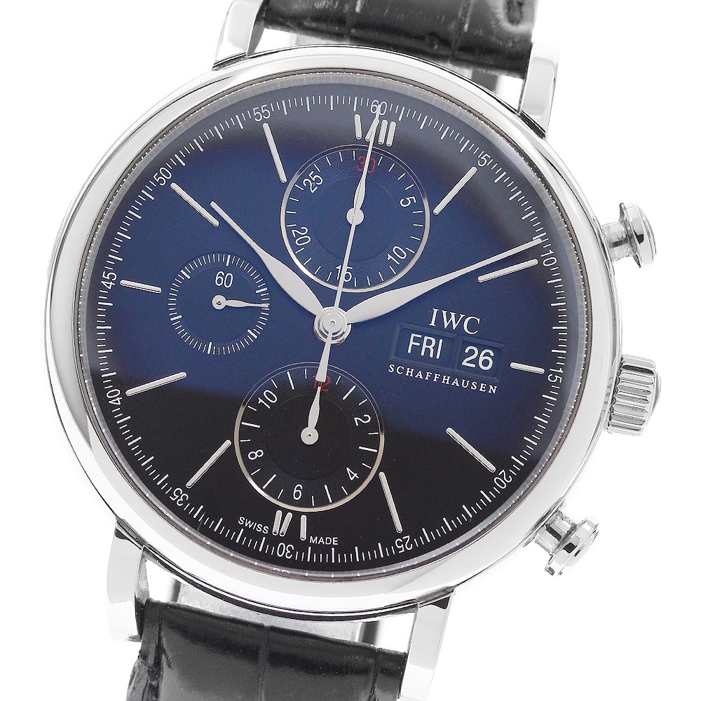 IWC IWC SCHAFFHAUSEN IW391029 ポートフィノ クロノグラフ デイデイト 自動巻き メンズ 保証書付き_955771【中古】