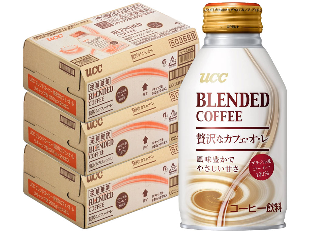 【送料無料】 UCC ブレンドコーヒー 贅沢なカフェオレ ボトル 260ml3ケース/72本