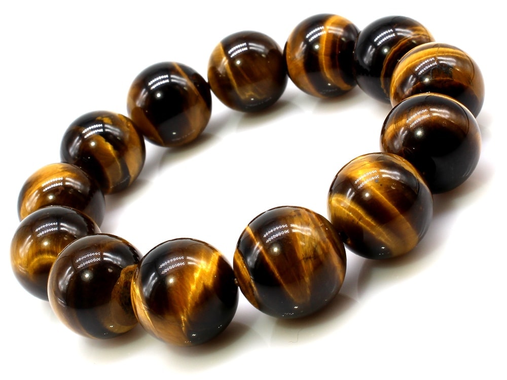 AAA タイガーアイ ブレスレット 14mm パワーストーン メンズ 天然石 数珠 アクセサリー 男性用 厄除け 金運 仕事運 イエロータイガーアイ 黄色 イエロー 天然 アクセ アクセサリ エネルギ
