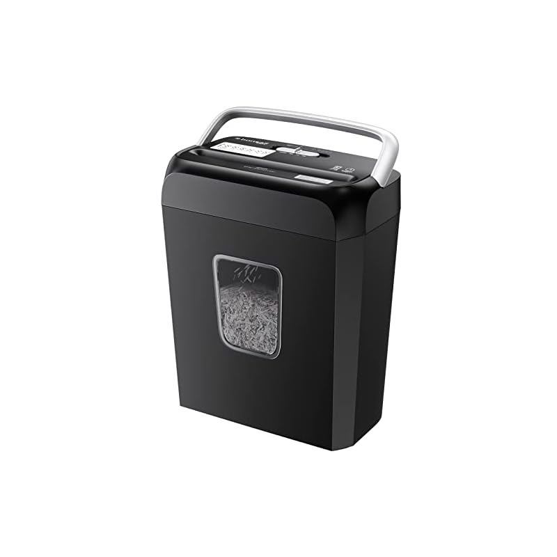 bonsaii シュレッダー 電動 家庭用 A4/5枚同時細断 連続細断4分 5x18mm細密クロスカット カード類/ホッチキス針/クリップ対応可能 ハンドルアップ式 13L大容量 コンパクト ブラッ