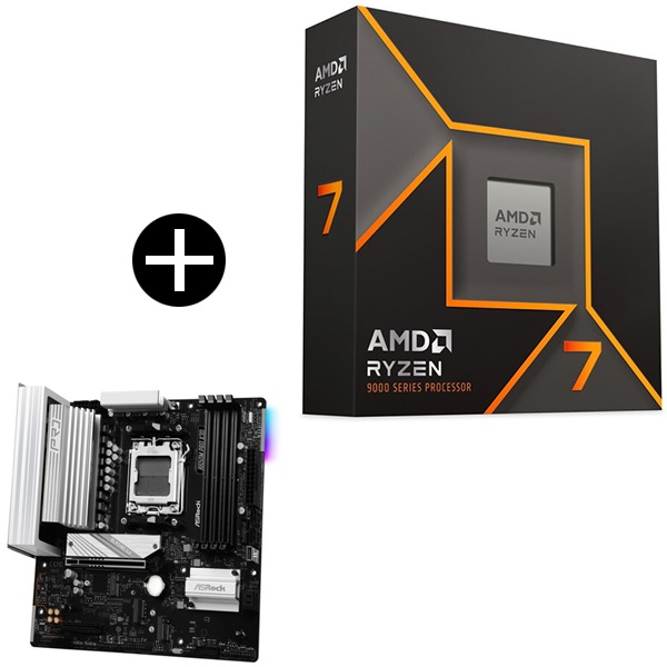 Ryzen 7 9700X W/O Cooler WOF (8C/16T3.8GHz65W) CPU + ASRock B650M Pro X3D マザーボード セット