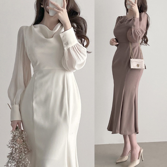 ワンピース 結婚式 袖あり ロング丈 二次会 パーティードレス 入学式 入園式 卒園式 卒業式 ロングワンピース セレモニー 式典 6,623円