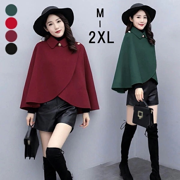 【韓国ins大人気】ケープコート マントコート ポンチョ コート レディース ポンチョコート アウター 大きめ 大きいサイズ 韓国風 春 秋 冬服 防寒 体型カバー おしゃれ エレガント フェミニン 7,598円