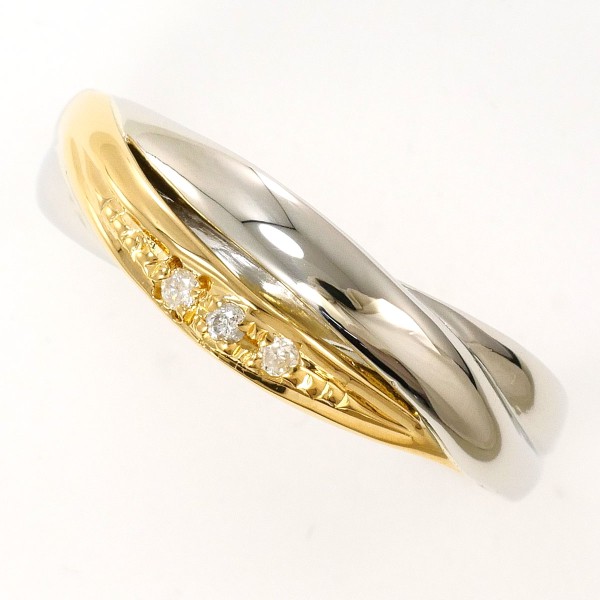 PT900 プラチナ K18YG リング 指輪 12.5号 ダイヤ ジュエリー 中古 38,565円