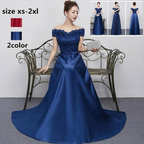 【激安開催】ドレス 大人 ピアノ 発表会 ロングドレス 演奏会 ネイビー ワインレッド ロングドレス 結婚式 ワンピース ドレス お呼ばれ フォーマルドレス 大きいサイズ 小さいサイズ 花嫁 演奏会