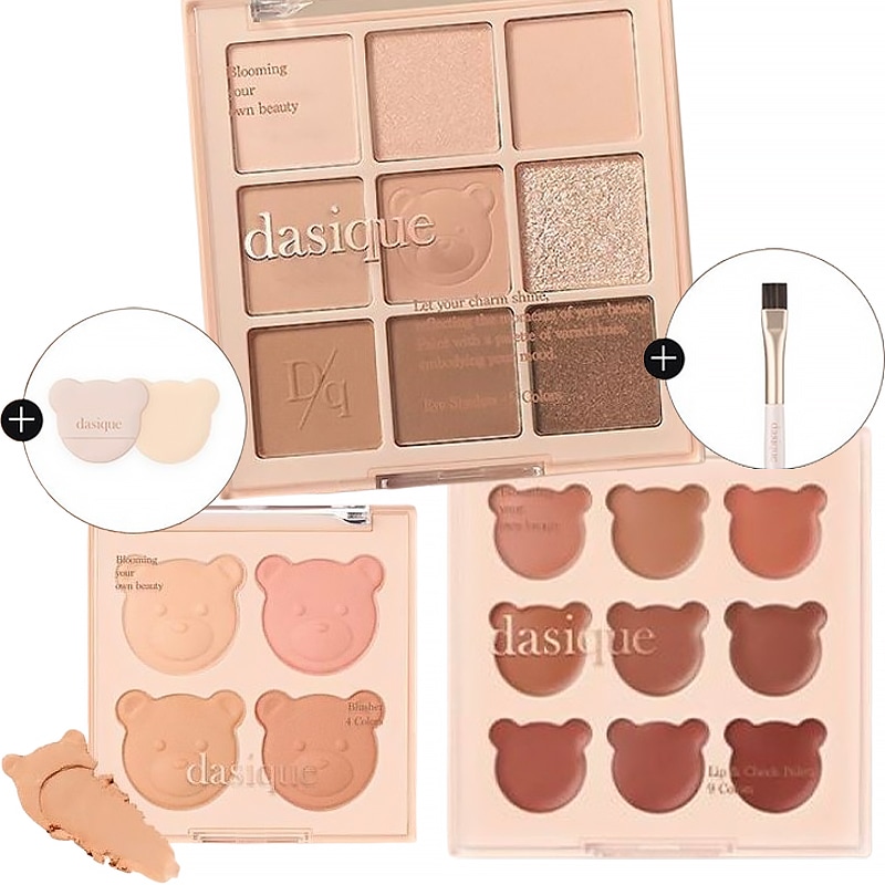 [10月 NEW 3SET ブラウンベア] 28シャドウパレット+ ブレンディングムードチーク16 + ムードペインティング リップパレット05