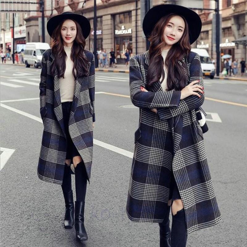 コートレディースチェスターコートラシャ風アウターロング丈ウール混コートスリットオシャレロングコート冬チェック柄ベーシック通勤OL3040