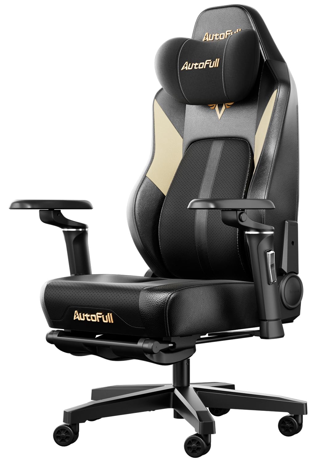 オートフル) M6 ゲーミングチェア イス オフィスチェア 通風と加熱座面 チェア 360アームレスト 幅広座面 デスクチェア オットマン付 椅子 ゲーム用 可動式ランバーサポー 28211