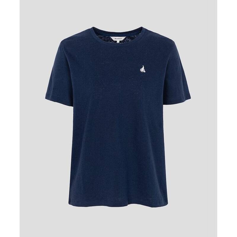 BEANPOLE LADIES リネン混紡 レギュラーフィット 半袖Tシャツ ネイビー (BF6442C91R) BF6442C91R 377281