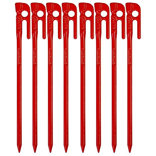 エリッゼ(ELLISSE) 鍛造ペグ エリッゼステーク 28cm レッド粉体塗装 8本セット MK