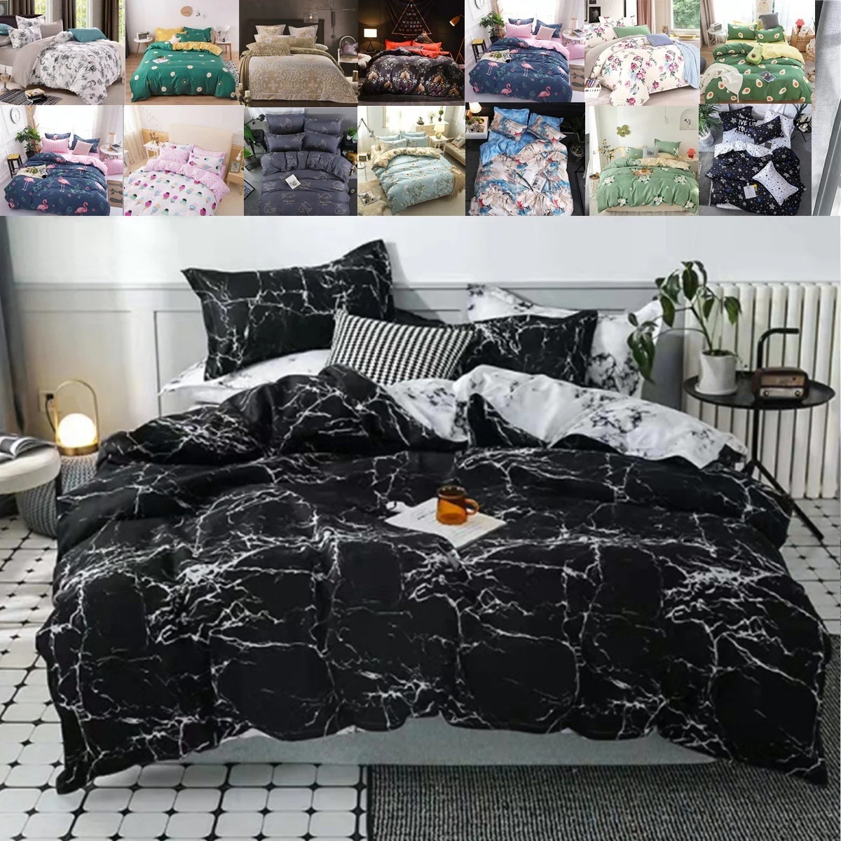 20色 布団カバー 4点セット シーツセット 寝具カバー 枕カバー 洋式和式兼用 抗菌 防臭 防ダニ 4,879円