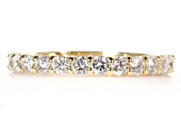 厳選 豪華 大粒 天然 ダイヤモンド エタニティ リング 指輪 0.5ct 18金 YG 国