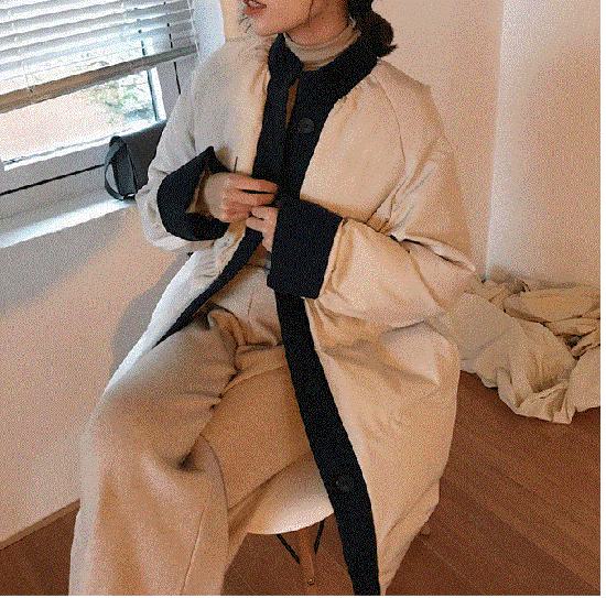 ダウンジャケット レディース ダウンコート ロングコート ダウン コート ロング ミディアム ウエストシャーリング バイカラー ボタン 冬 ラグランスリーブ ラウンドネック かわいい おしゃれ お出か