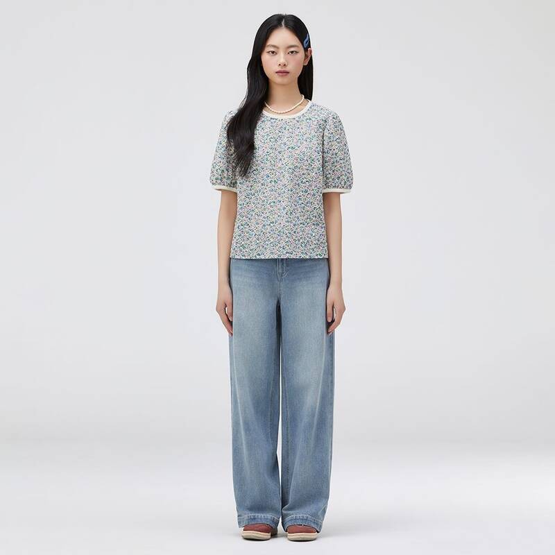 [レディース]フラワーアイレット刺繍ブラウス(T264MBL258W)