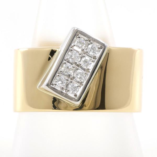 セイコージュエリー PT900 K18YG リング 指輪 17.5号 ダイヤ ジュエリー 中古