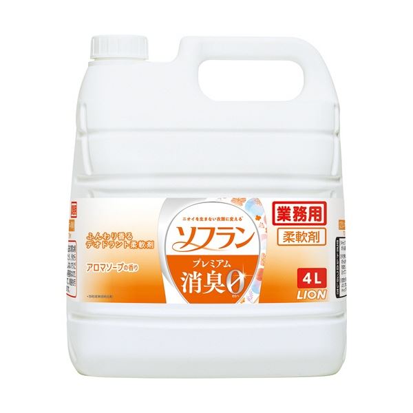 (まとめ) ライオン ソフラン プレミアム消臭 アロマソープの香り 業務用 4L 1本 (×3セット)