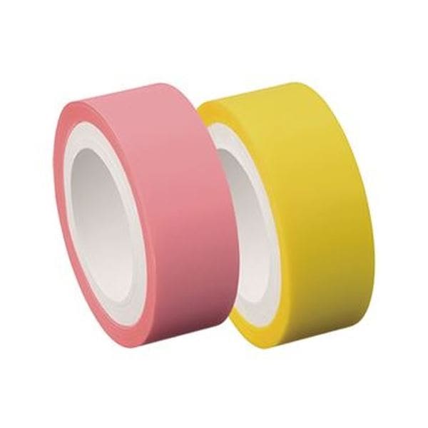 （まとめ）ヤマト メモック ロールテープフィルムタイプ つめかえ用 15mm幅 パステルピンク＆ イエロー RF-15H-6EN 1パック（2巻）(×50セット)