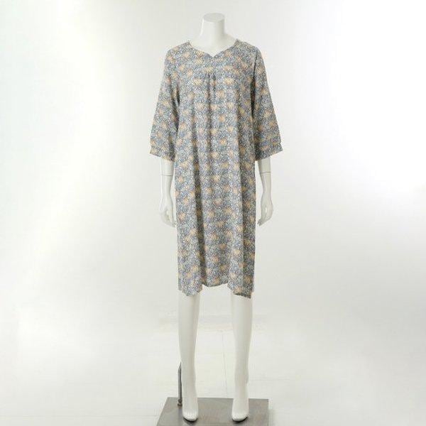 軽くて柔らかい着心地レーヨン幾何花柄ワンピースD_J(VEVS04WL)