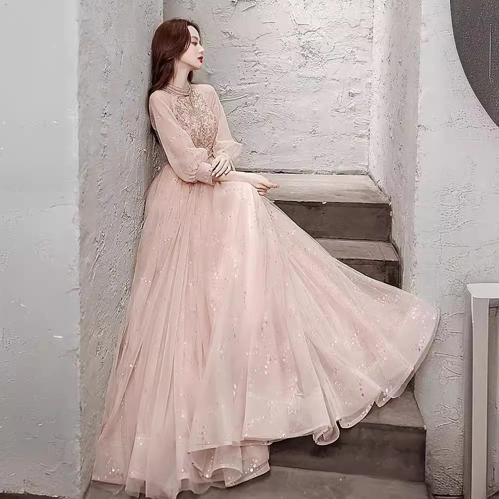 人気 2024 新作エレガント ドレス高級感 気質 パーティードレス ワンピース 花嫁 結婚式ワンピース韓国ファッション ロングドレス