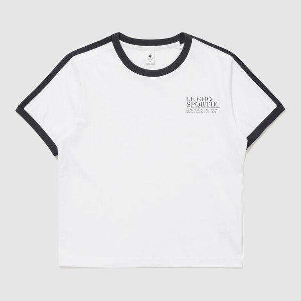 女性サンデークロップ半袖Tシャツ (QR122LRS33_OWT)