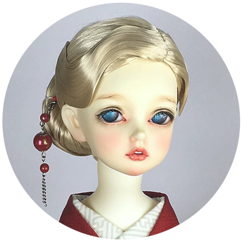 8色BJDドール用ウィッグ フィンガーウェーブ アレンジ 髪上げ SD/小顔SD/MSD人形用